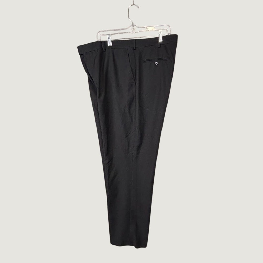 Stafford Performance Mens Black Dress Pants Classic Fit 38x32 Flat Front Slacks